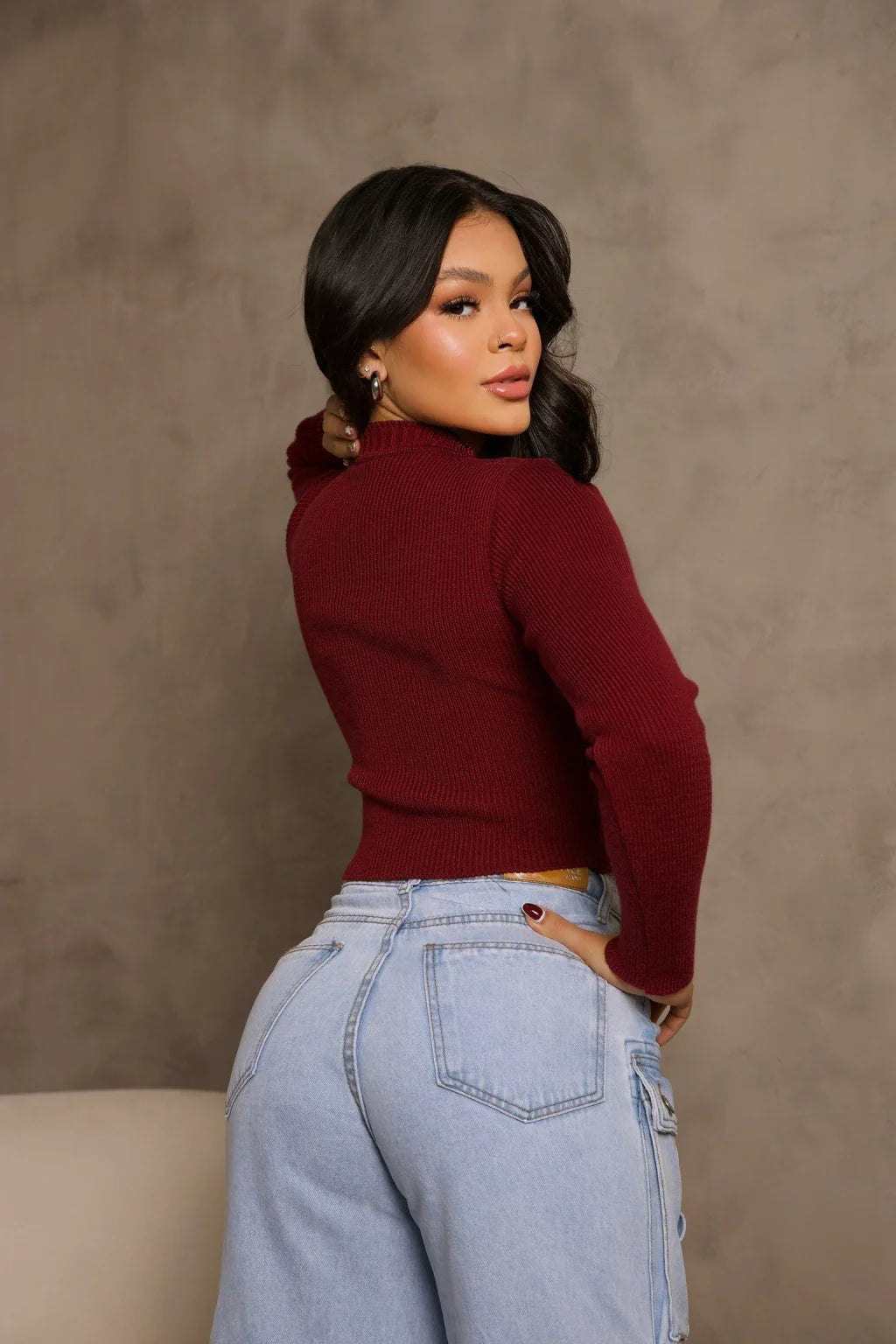 Blusa Tricot Gola Alta LR