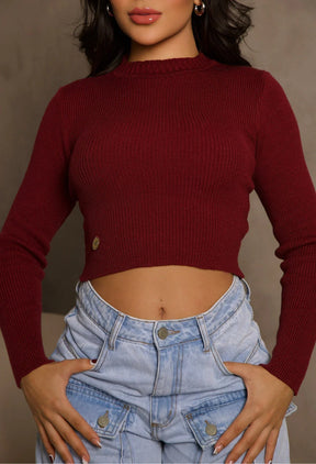 Blusa Tricot Gola Alta LR