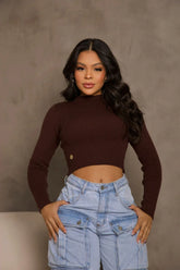 Blusa Tricot Gola Alta LR