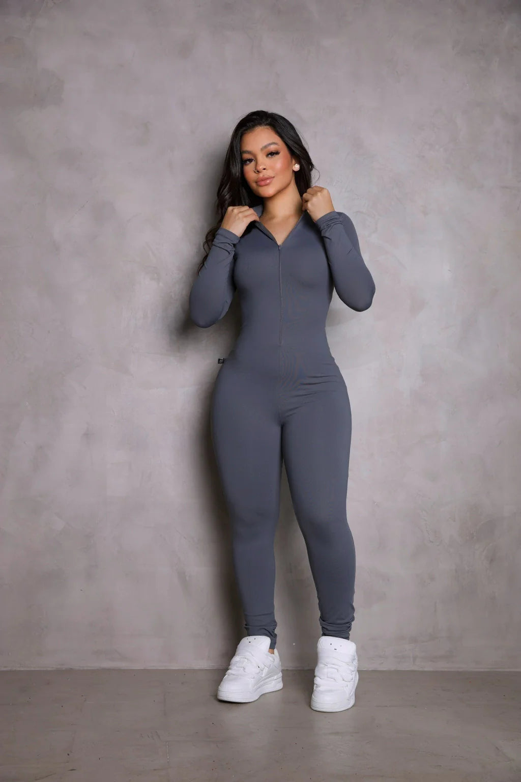 Macacão Manga Longa Poli com Ziper LR