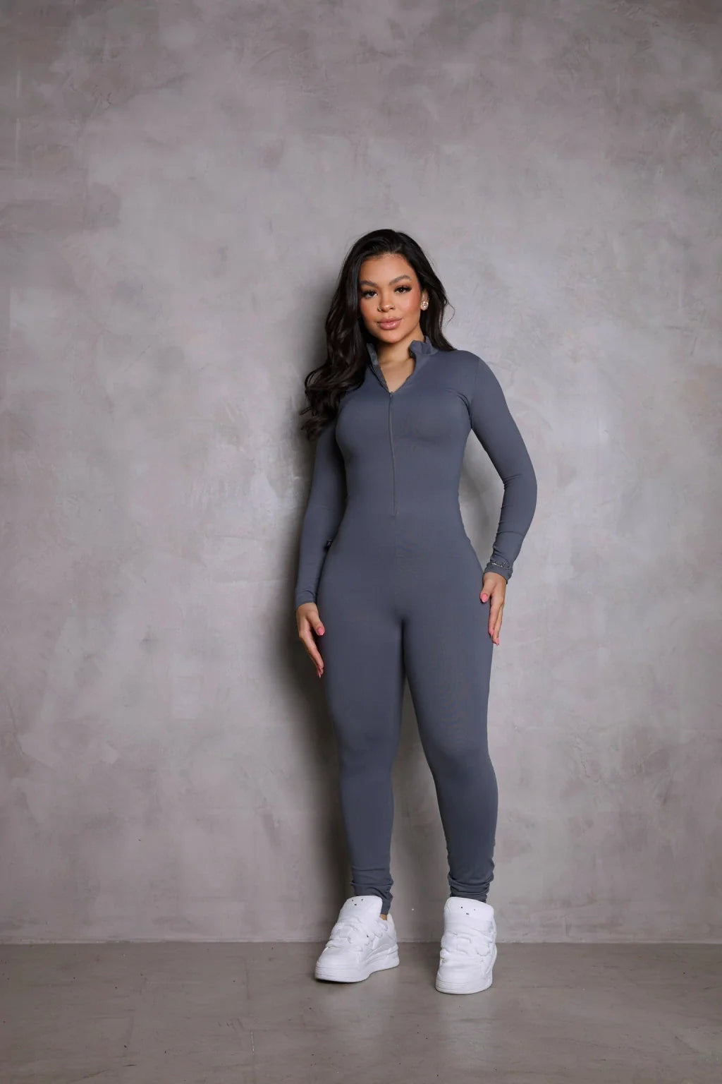 Macacão Manga Longa Poli com Ziper LR